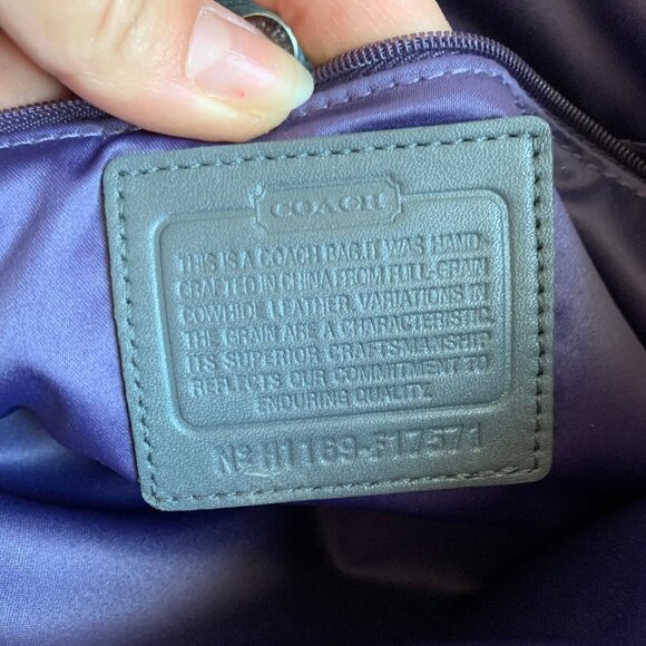 COACH Gray Pleated Leather "Ashley" Bag w/Scarf - Picture 8 of 10